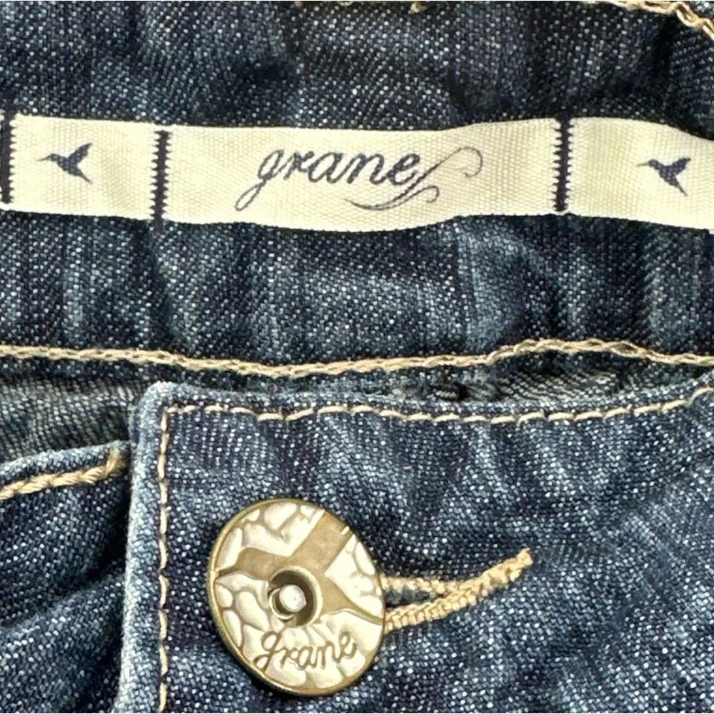 Grane Blue Denim Cuffed Distressed Jean Shorts